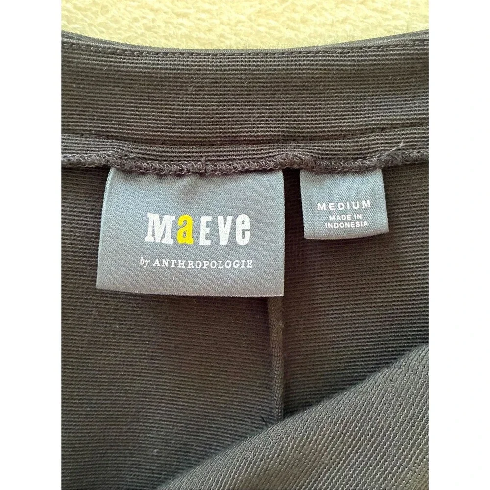 Maeve Anthropologie Mini Skirt M Black Workwear City Chic Preppy Quiet Luxury